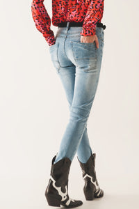 Calças de ganga skinny com elasticidade