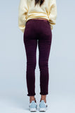 Calças de ganga skinny com listra lateral de metal