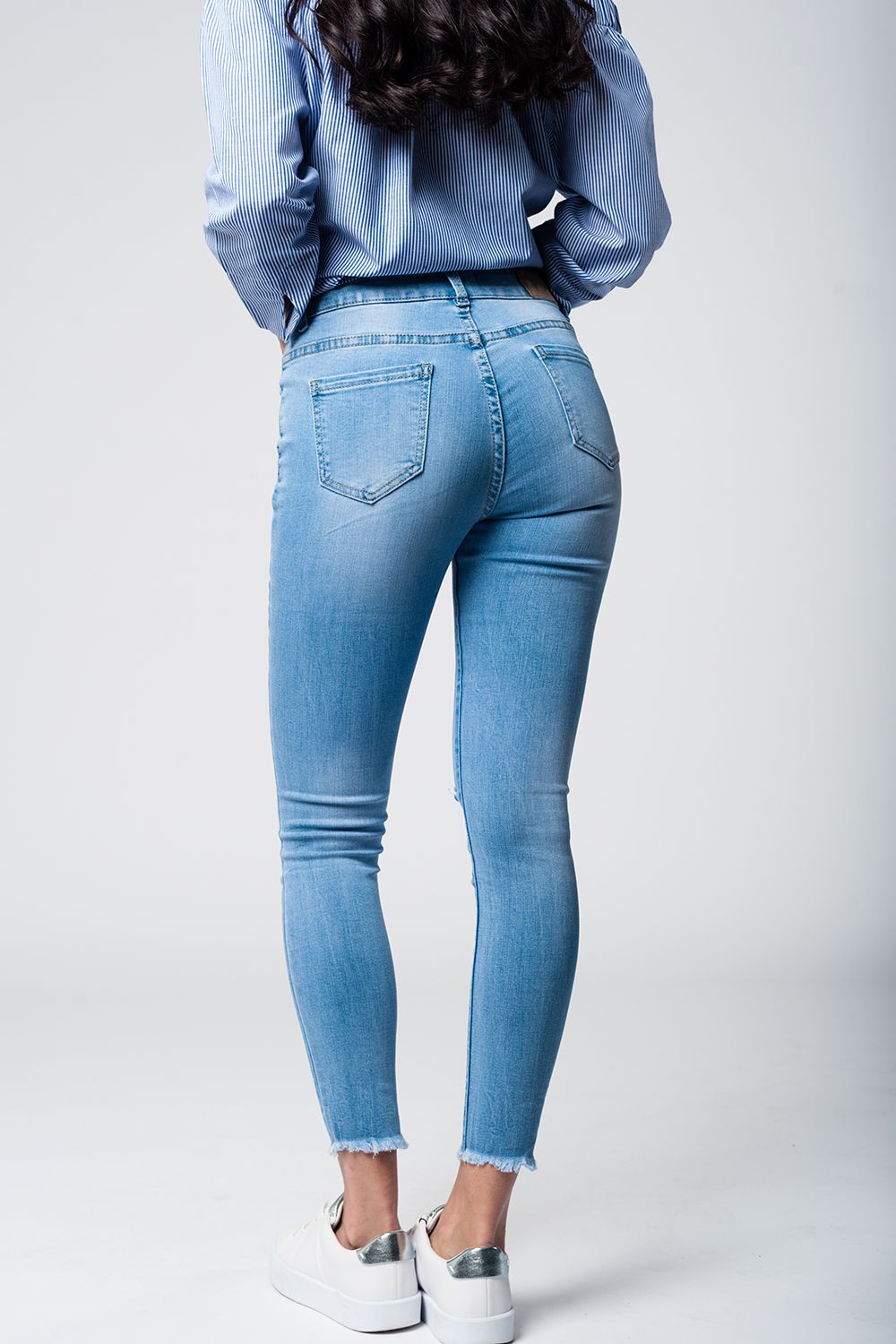 Calças de ganga Skinny com rasgões