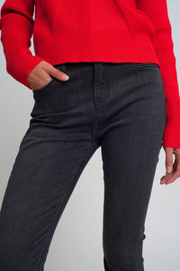 Calças de ganga skinny de cintura alta