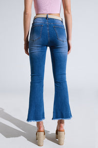 Calças de ganga skinny de lavagem escura com corações rodeados de tachas