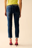 Calças de ganga Skinny de Lavagem Média e Elásticos