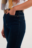 Calças de ganga skinny meia azuladas