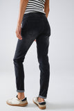 Calças de ganga skinny pretas com brilhantes