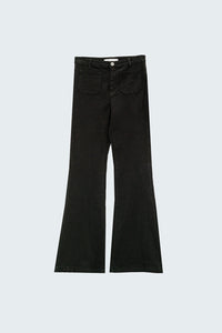 Calças de ganga skinny pretas com pormenor de bolso à frente