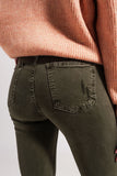 Calças de ganga skinny verdes com desenho rasgado