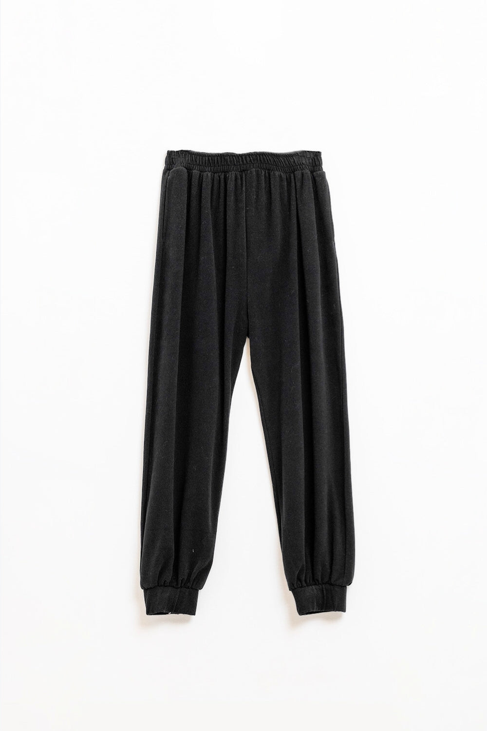 Q2 calças jogger pretas com cintura elástica