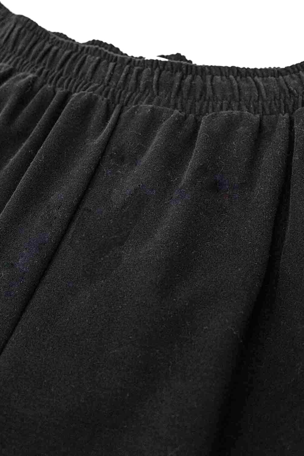 calças jogger pretas com cintura elástica
