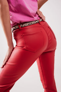 Q2 Calças revestidas vermelho