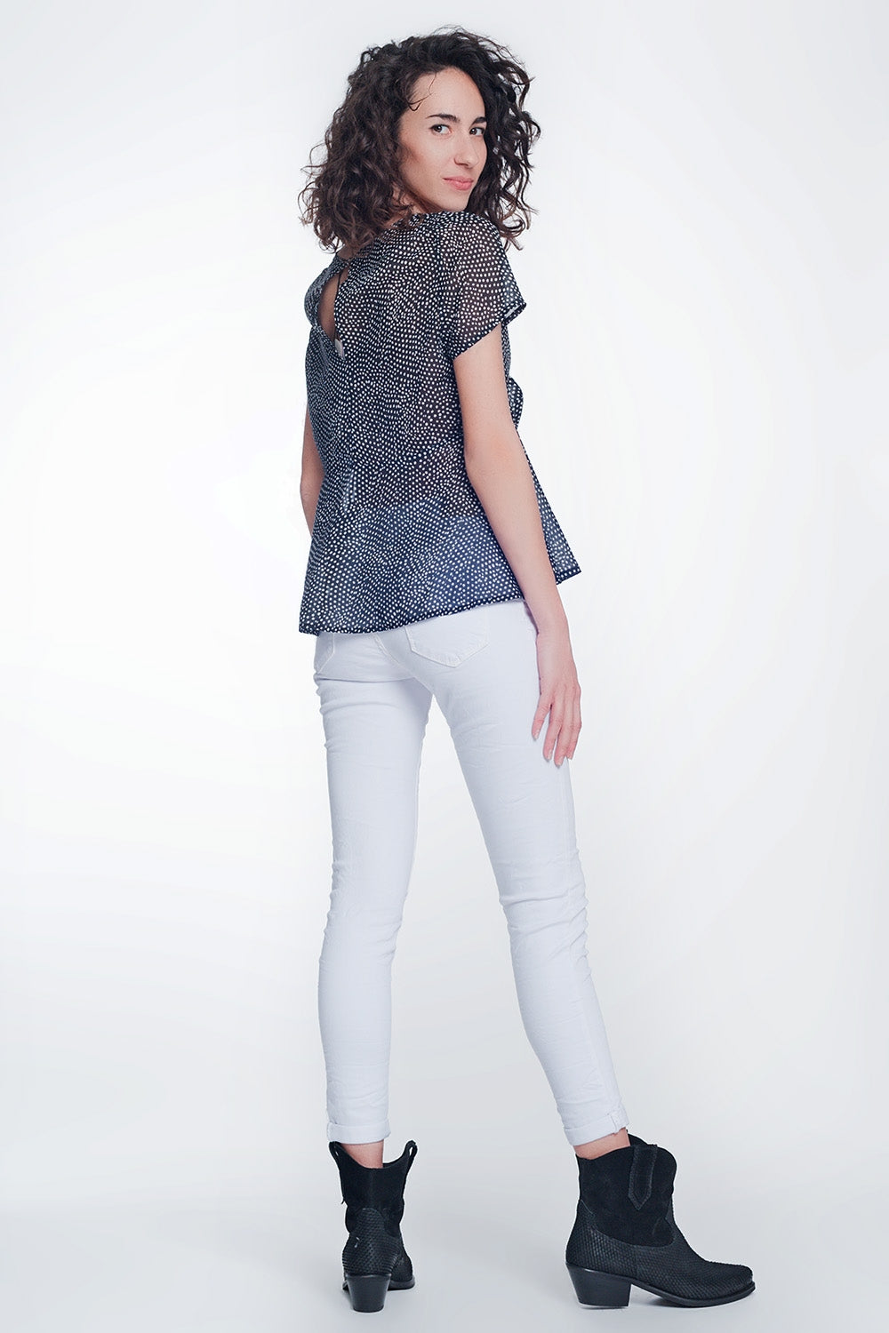 Calças skinny de cintura alta em branco