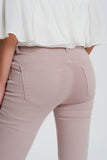 Calças super skinny de cintura alta em rosa