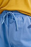 Calções curtos azul de tecido de malha slim fit
