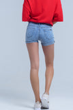 Calções jeans com detalhes das estrelas