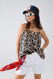 Cami Top descontraído com estampado leopardo