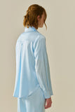 Camisa Azul Bebê com Botões em Cetim