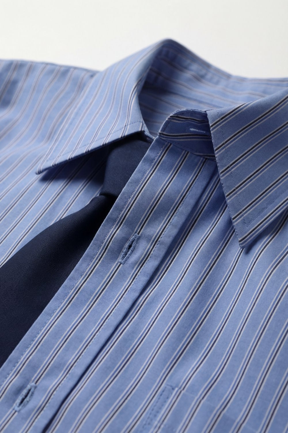 Camisa Azul Claro Listrada Oversize com Botões