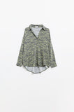 Camisa com estampado de zebra em verde