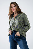 Camisa com estampado de zebra em verde