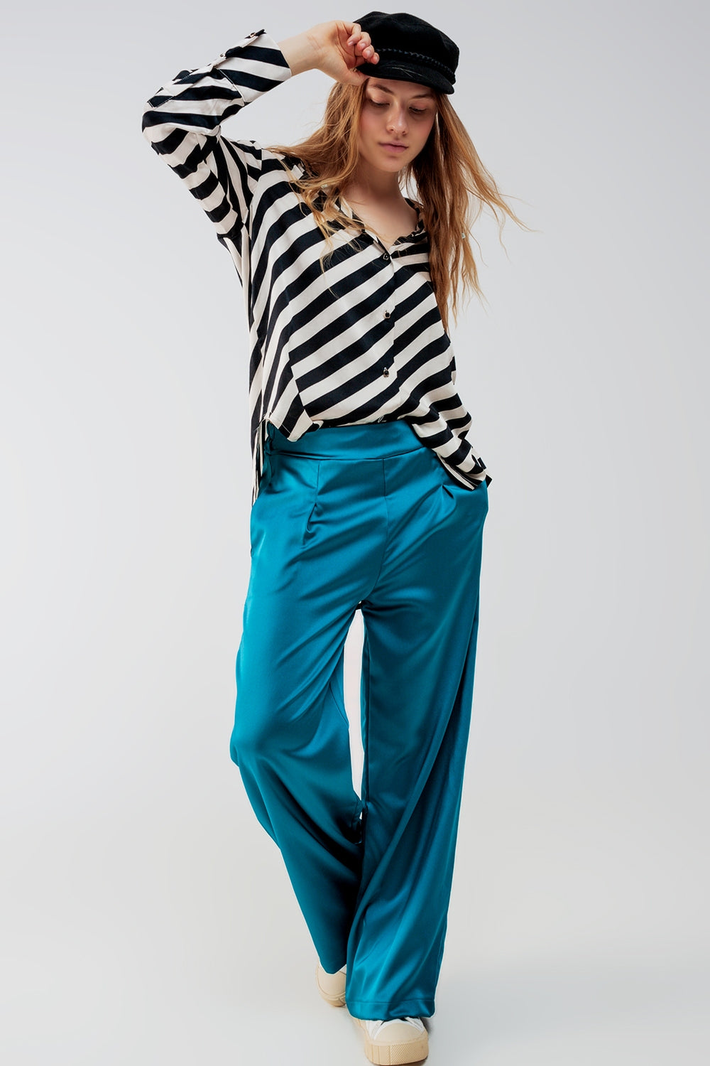 Camisa com riscas oversized