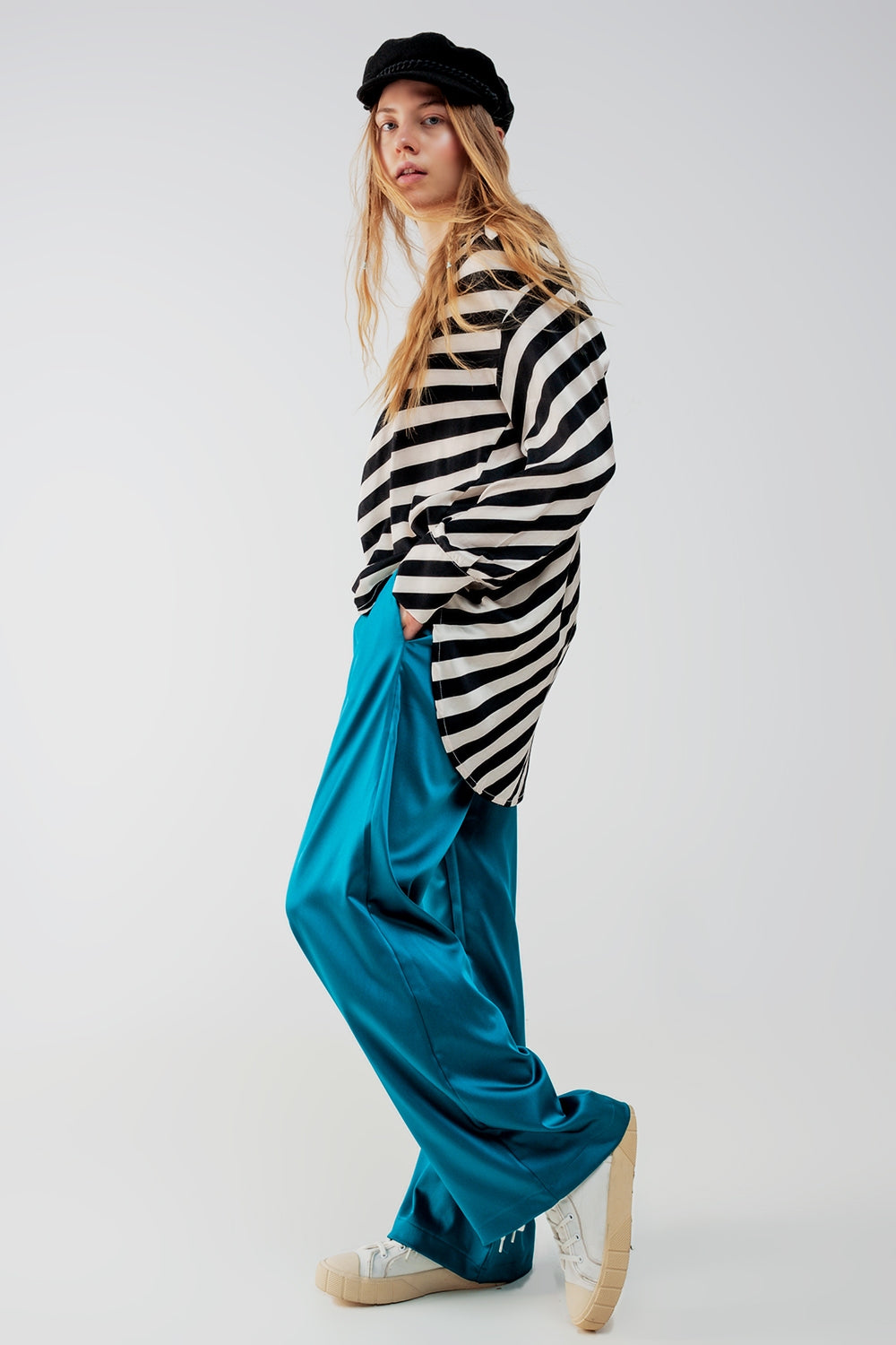 Camisa com riscas oversized