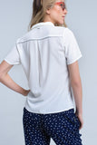 Camisa creme com bordado de coração