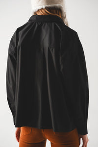 Camisa de algodão em preto