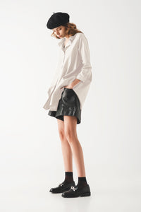 Camisa de linha A em branco Oversized Poplin