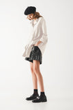 Camisa de linha A em branco Oversized Poplin