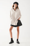Camisa de linha A em branco Oversized Poplin
