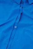 Camisa de manga curta com botões descontraída em azul
