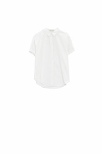 Camisa de manga curta com botões e descontraída em branco