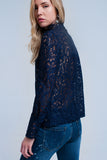 Camisa de renda marinha