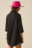 Camisa de tecido muito suave e leve em preto