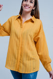 Camisa mustard listrada superdimensionada
