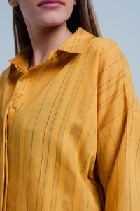 Camisa mustard listrada superdimensionada