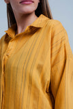 Camisa mustard listrada superdimensionada