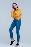 Camisa mustard listrada superdimensionada