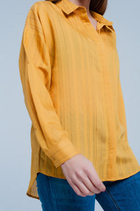 Camisa mustard listrada superdimensionada