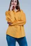 Q2 Camisa mustard listrada superdimensionada