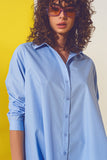 Camisa oversized azul claro