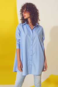 Camisa oversized azul claro