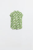 Camisa relaxada com estampado floral em verde