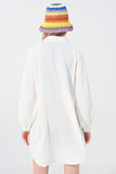 Camisa Solta Texturizada em Branco