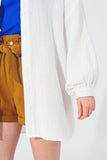 Camisa Solta Texturizada em Branco