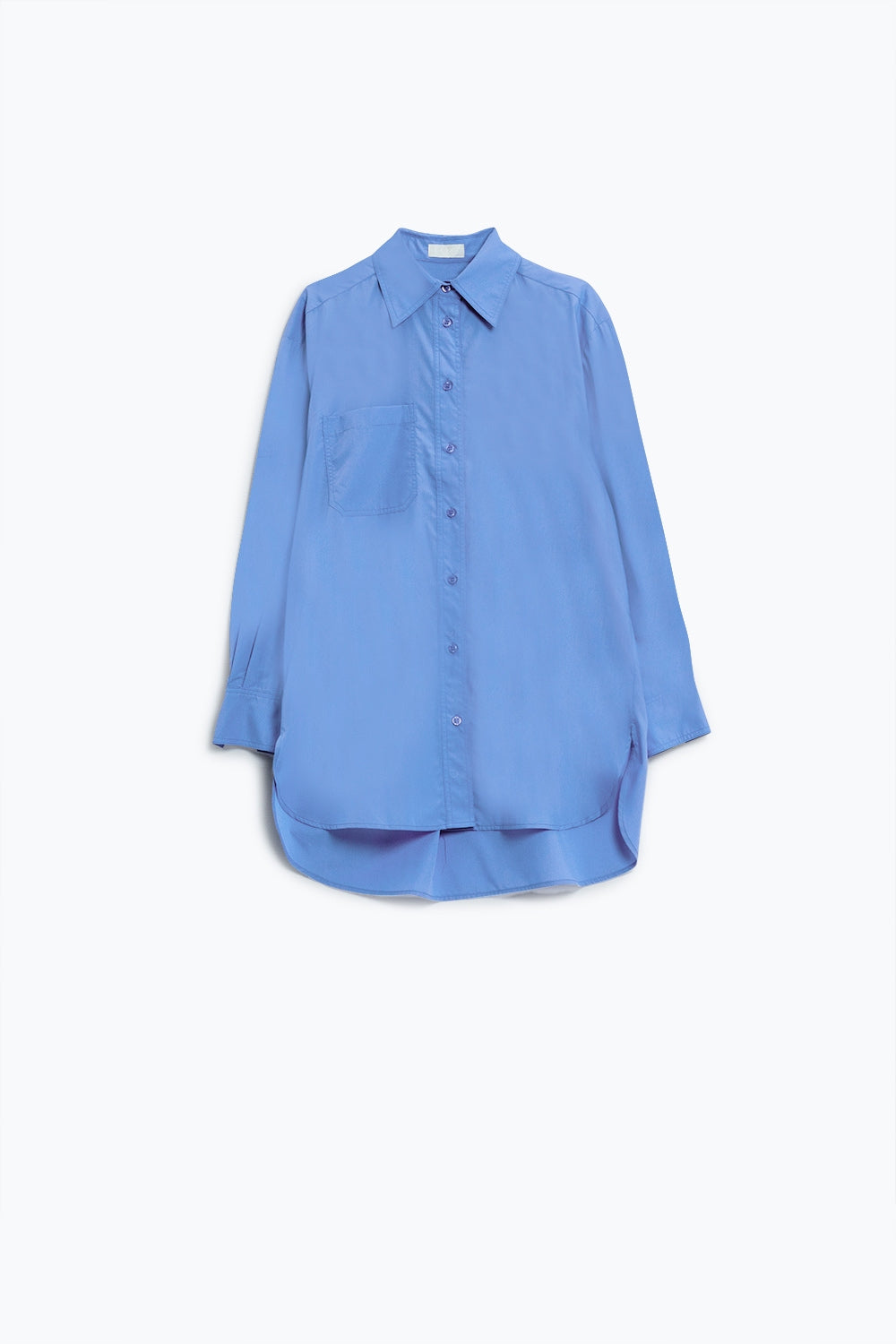Camisa Super Oversized High Low em azul