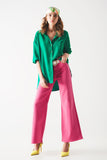 Camisa verde com detalhe de bolsillo