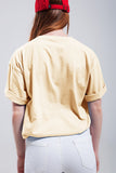 Camiseta com texto do distrito de Brooklyn em amarela