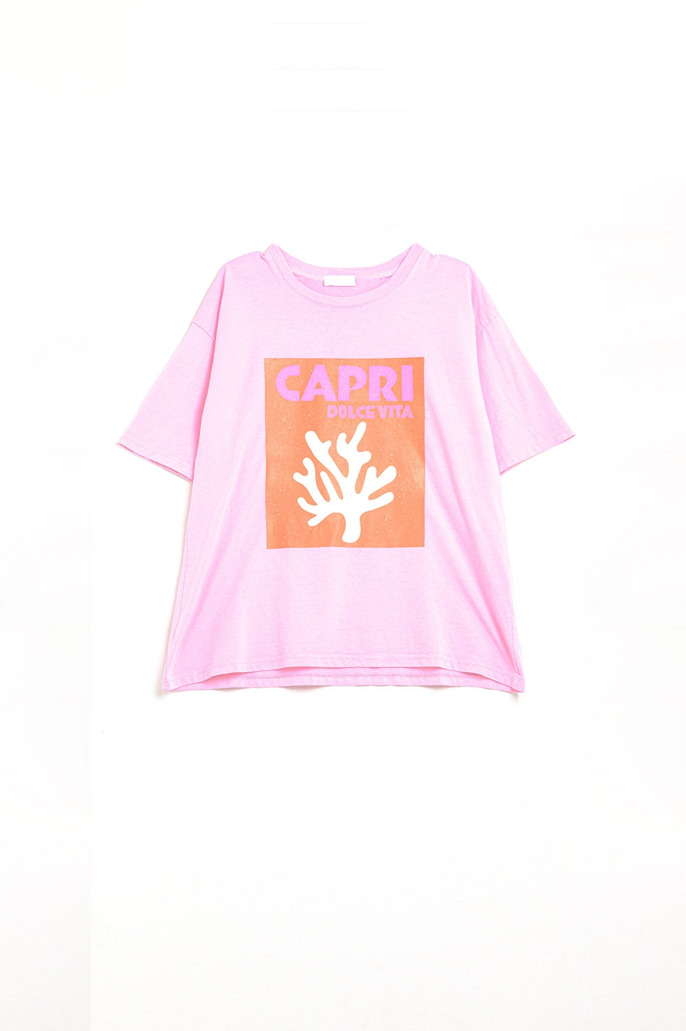 Camiseta Dolce Vita Baby Pink Capri Feita na Itália
