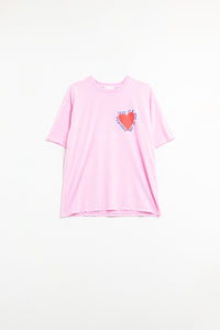 Q2 Camiseta Rosa Com Amor é um Beijo na Testa