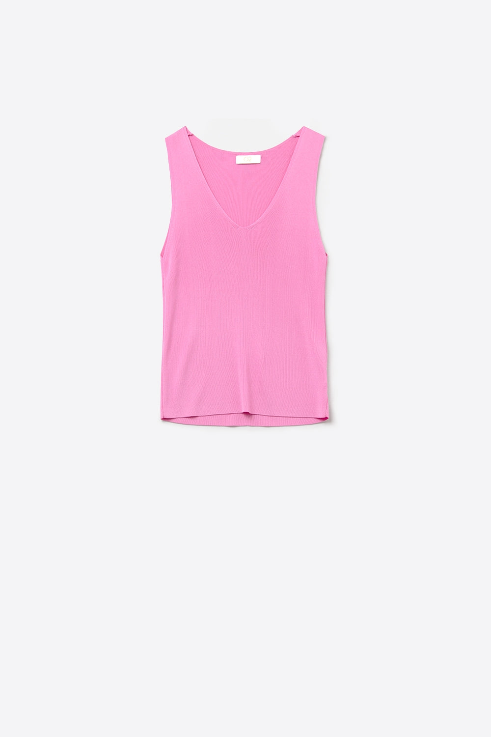 Q2 Camiseta sem mangas fúcsia com decote em V